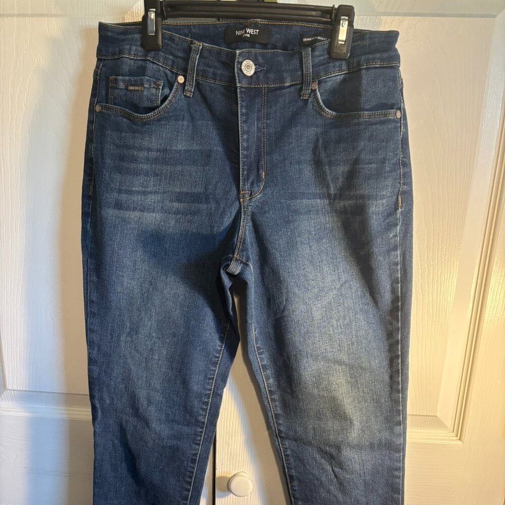 Nine West Womens Jeans Sz 10 Gramercy Skinny Ankle Med Wash